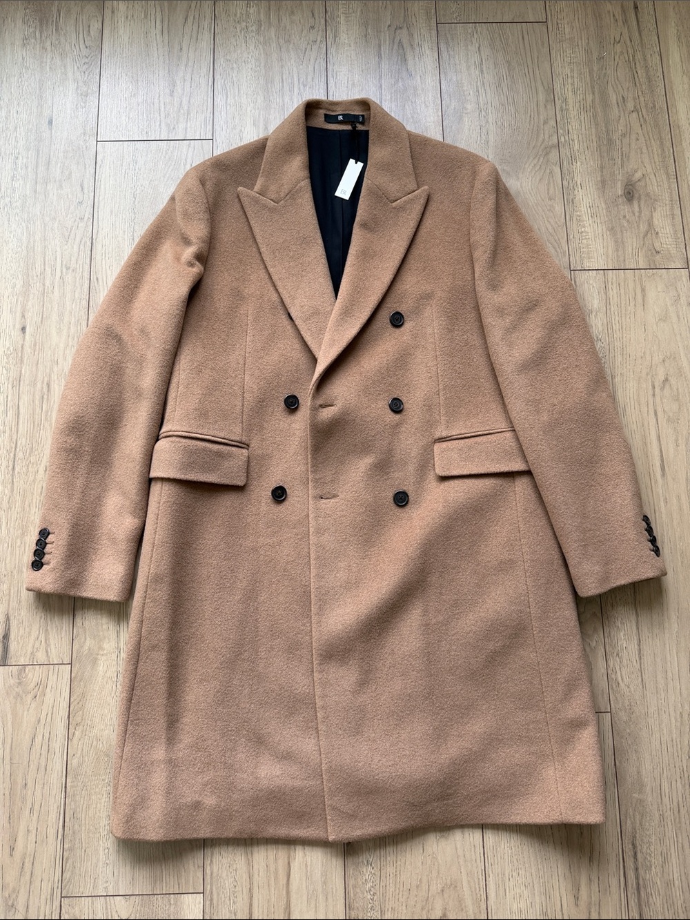 NWT Banana Republic Men’s Tall XL Camel Hair Cashmere Double Breasted Overcoat